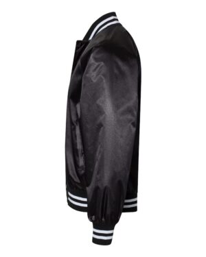 Augusta Sportswear Unisex Satin Baseball Jacket Striped Trim - Image 3