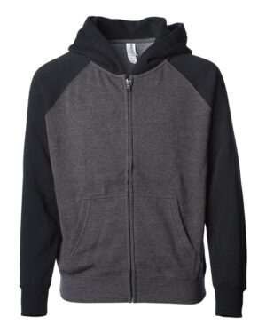 Independent Trading Co. Toddler Lightweight Special Blend Raglan Zip Hood - Image 4