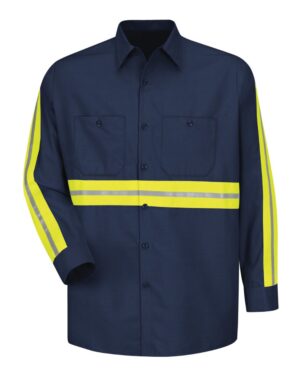 Red Kap Men's Industrial Enhanced-Visibility Long Sleeve Work Shirt - Image 5