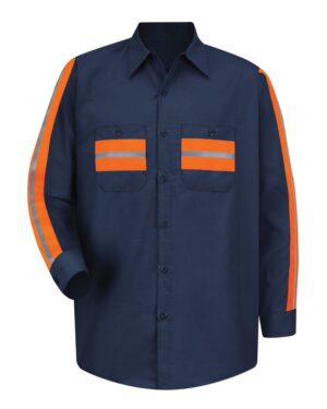 Red Kap Men's Industrial Enhanced-Visibility Long Sleeve Work Shirt - Image 7