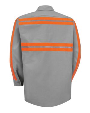 Red Kap Men's Industrial Enhanced-Visibility Long Sleeve Work Shirt - Image 4