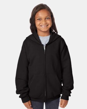 Hanes Youth EcoSmart® Full-Zip Hooded Sweatshirt - Image 4