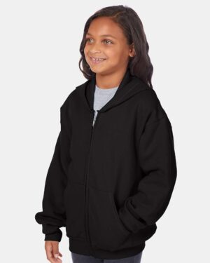 Hanes Youth EcoSmart® Full-Zip Hooded Sweatshirt - Image 5