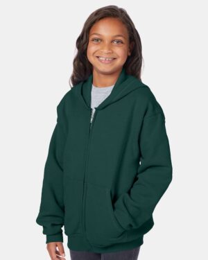 Hanes Youth EcoSmart® Full-Zip Hooded Sweatshirt - Image 9