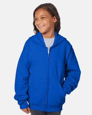 Hanes Youth EcoSmart® Full-Zip Hooded Sweatshirt - Image 12