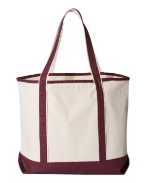 Q-Tees 34.6L Large Canvas Deluxe Tote - Image 11