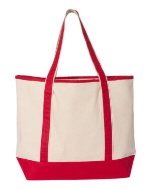 Q-Tees 34.6L Large Canvas Deluxe Tote - Image 23