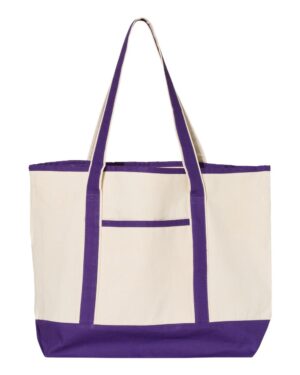 Q-Tees 34.6L Large Canvas Deluxe Tote - Image 19