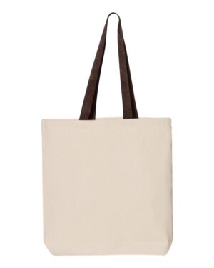 Q-Tees 11L Canvas Tote with Contrast-Color Handles - Image 5