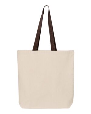 Q-Tees 11L Canvas Tote with Contrast-Color Handles - Image 4