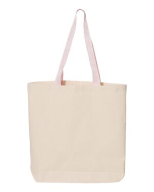 Q-Tees 11L Canvas Tote with Contrast-Color Handles - Image 8