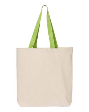 Q-Tees 11L Canvas Tote with Contrast-Color Handles - Image 10