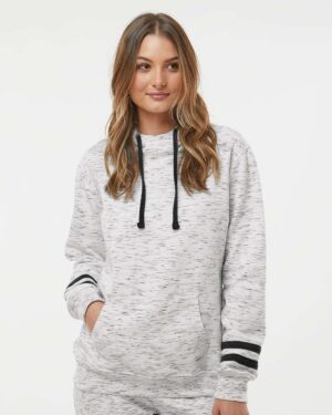 J. America Women’s Mélange Fleece Striped-Sleeve Hooded Sweatshirt - Image 4