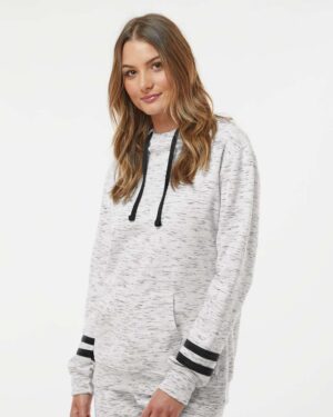 J. America Women’s Mélange Fleece Striped-Sleeve Hooded Sweatshirt - Image 5