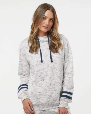 J. America Women’s Mélange Fleece Striped-Sleeve Hooded Sweatshirt - Image 10