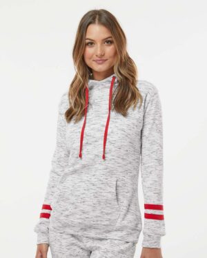 J. America Women’s Mélange Fleece Striped-Sleeve Hooded Sweatshirt - Image 16