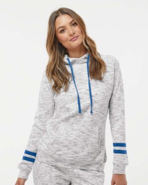 J. America Women’s Mélange Fleece Striped-Sleeve Hooded Sweatshirt - Image 22