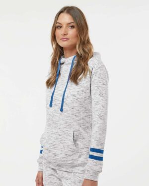 J. America Women’s Mélange Fleece Striped-Sleeve Hooded Sweatshirt - Image 23