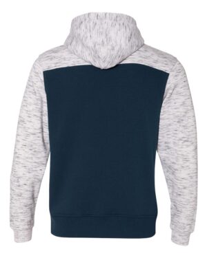 J. America Men's Mélange Fleece Colorblocked Hooded Sweatshirt - Image 8