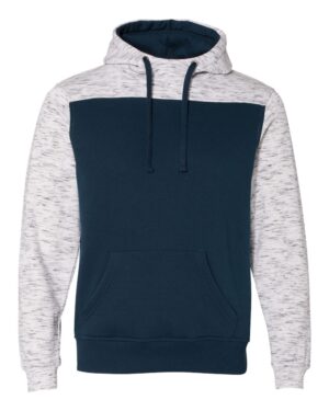 J. America Men's Mélange Fleece Colorblocked Hooded Sweatshirt - Image 7
