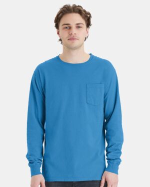 ComfortWash by Hanes Unisex Garment-Dyed Long Sleeve T-Shirt With a Pocket - Image 68