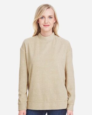 J. America Women's Weekend Terry Mock Neck Pullover - Image 3