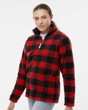 J. America Women’s Epic Sherpa Quarter-Zip Pullover - Image 41