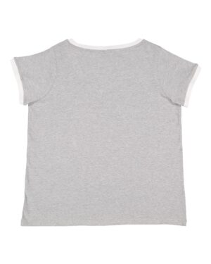 LAT Women's Curvy Retro Ringer Premium Jersey V-Neck Tee - Image 6