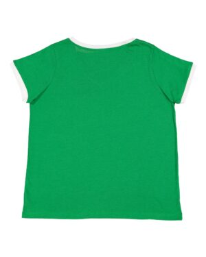 LAT Women's Curvy Retro Ringer Premium Jersey V-Neck Tee - Image 10