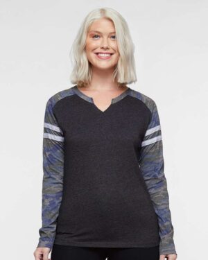 LAT Women's Fine Jersey Mash Up Long Sleeve T-Shirt - Image 7
