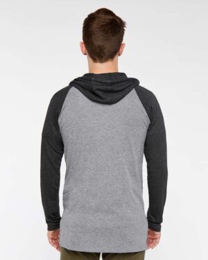 LAT Men's Fine Jersey Hooded Long Sleeve Raglan T-Shirt - Image 10