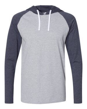 LAT Men's Fine Jersey Hooded Long Sleeve Raglan T-Shirt - Image 18