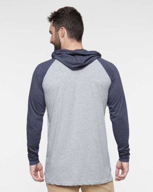 LAT Men's Fine Jersey Hooded Long Sleeve Raglan T-Shirt - Image 23