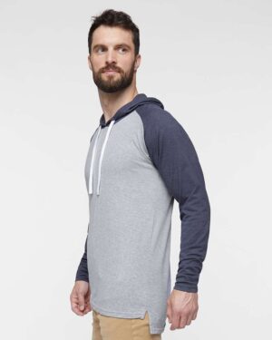 LAT Men's Fine Jersey Hooded Long Sleeve Raglan T-Shirt - Image 22