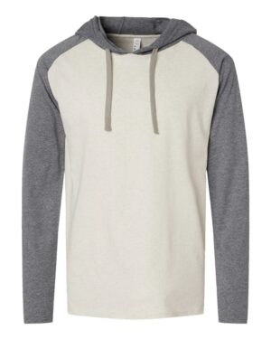 LAT Men's Fine Jersey Hooded Long Sleeve Raglan T-Shirt - Image 12