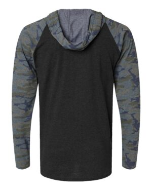 LAT Men's Fine Jersey Hooded Long Sleeve Raglan T-Shirt - Image 25