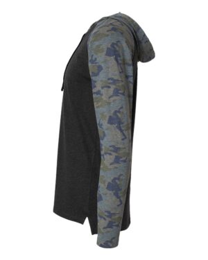 LAT Men's Fine Jersey Hooded Long Sleeve Raglan T-Shirt - Image 26