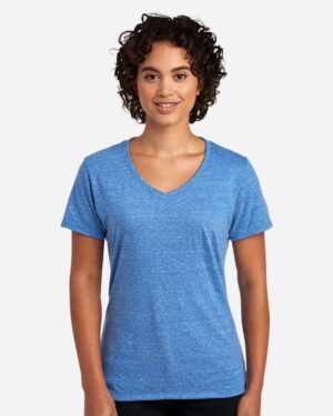 JERZEES Women's Snow Heather Jersey V-Neck T-Shirt - Image 4