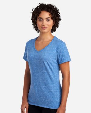 JERZEES Women's Snow Heather Jersey V-Neck T-Shirt - Image 5