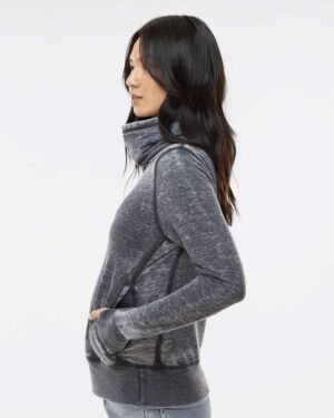 J. America Women’s Zen Fleece Cowl Neck Sweatshirt - Image 11