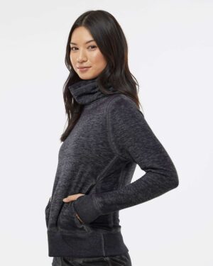 J. America Women’s Zen Fleece Cowl Neck Sweatshirt - Image 17