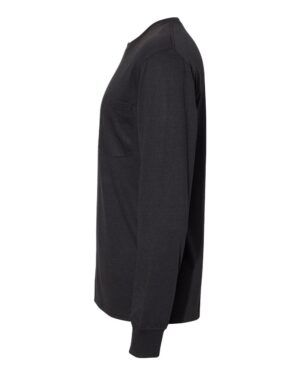 Hanes Unisex Workwear Long Sleeve Pocket T-Shirt - Image 3
