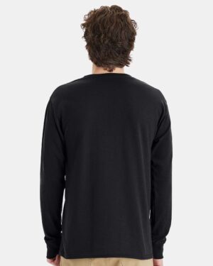 Hanes Unisex Workwear Long Sleeve Pocket T-Shirt - Image 6