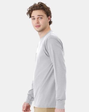 Hanes Unisex Workwear Long Sleeve Pocket T-Shirt - Image 11
