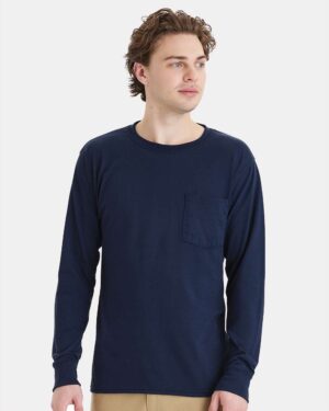 Hanes Unisex Workwear Long Sleeve Pocket T-Shirt - Image 16