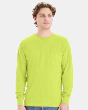 Hanes Unisex Workwear Long Sleeve Pocket T-Shirt - Image 22