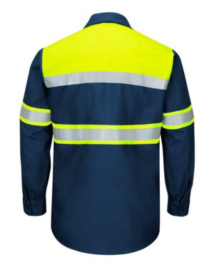 Red Kap Men's Tall Hi-Visibility Colorblock Ripstop Long Sleeve Work Shirt - Image 4