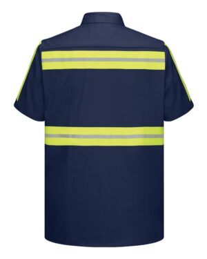 Red Kap Men's Tall Enhanced Visibility Short Sleeve Cotton Work Shirt - Image 4