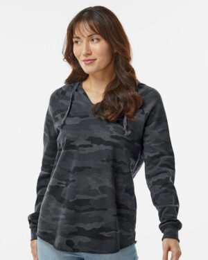 Independent Trading Co. Women’s Lightweight California Wave Wash Hooded Sweatshirt - Image 10