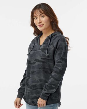 Independent Trading Co. Women’s Lightweight California Wave Wash Hooded Sweatshirt - Image 11